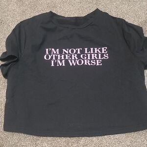 Black Kids T-Shirt with Pink Text